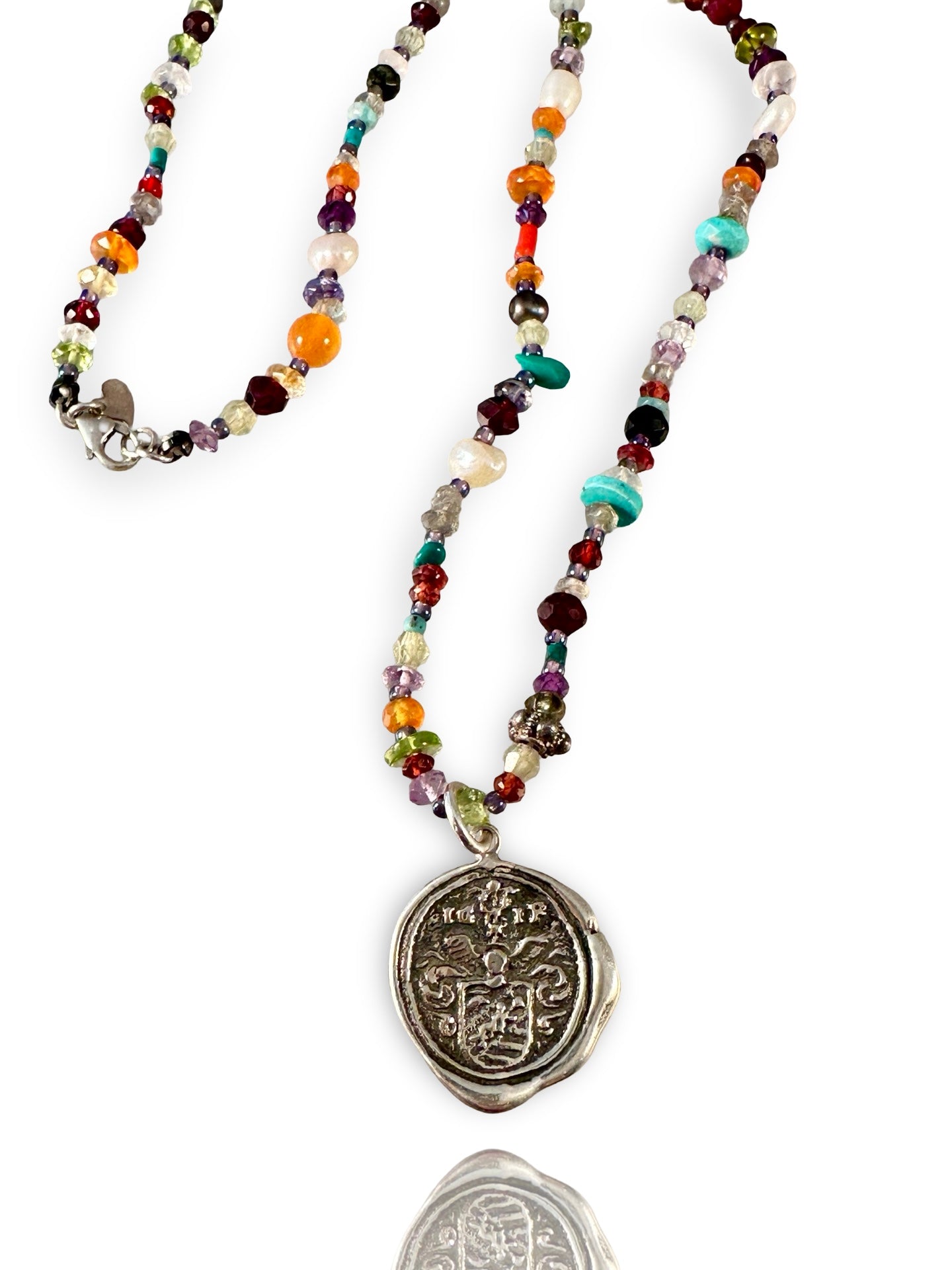 Gemstone Bead and Crest Necklaces