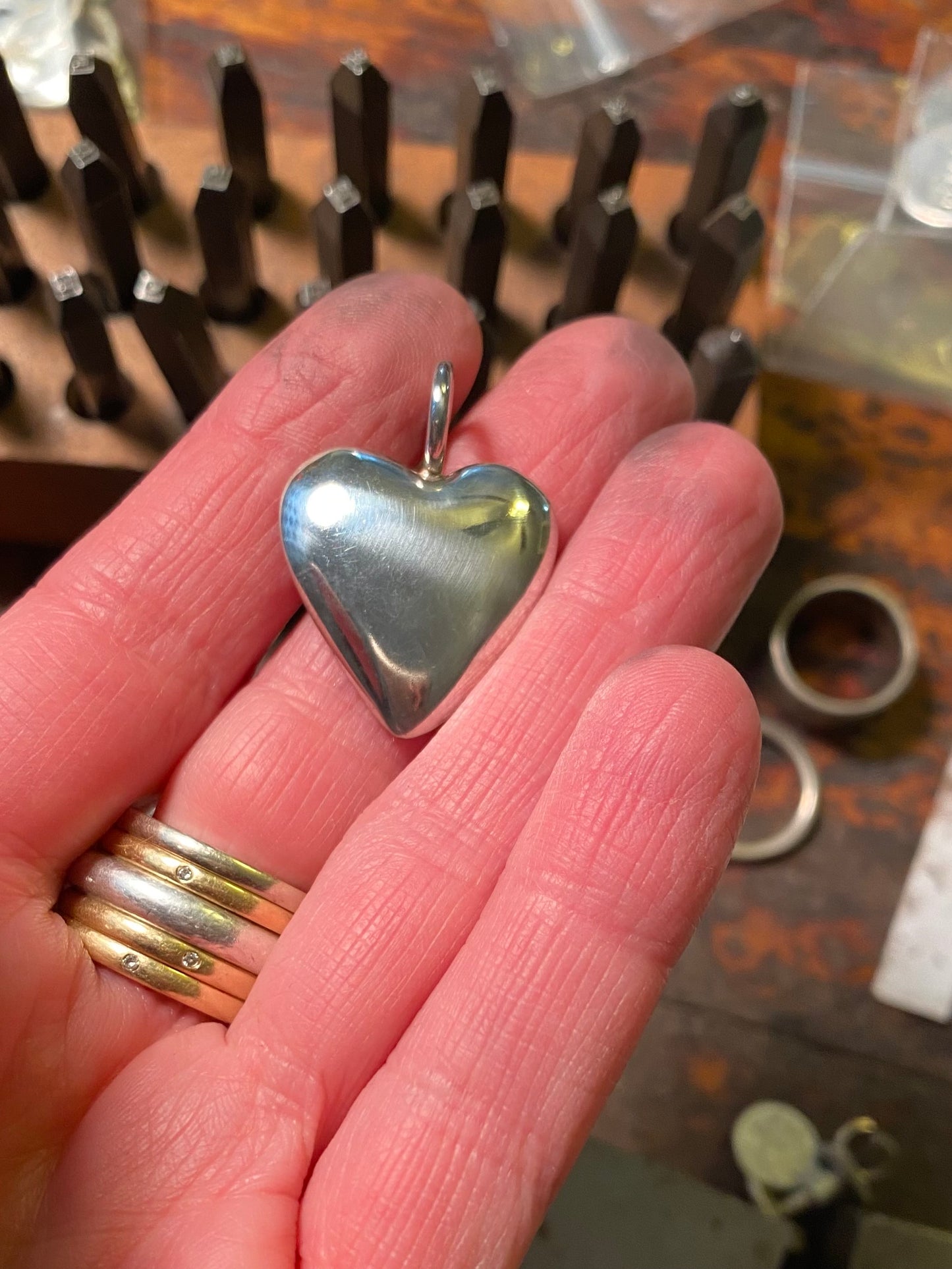 Chunky Sterling Heart Pendant