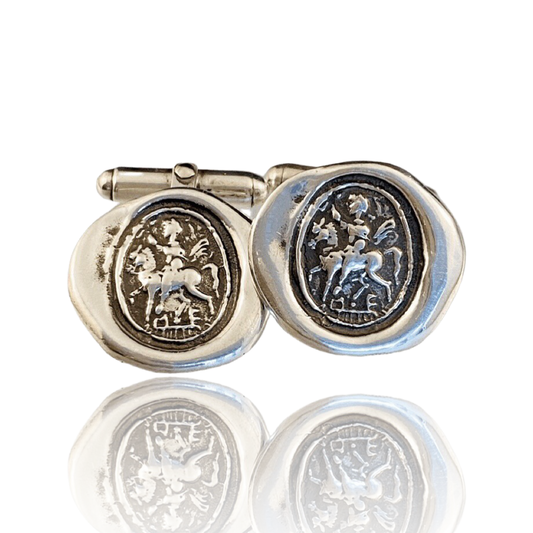 Saint George Sterling Silver Cufflinks