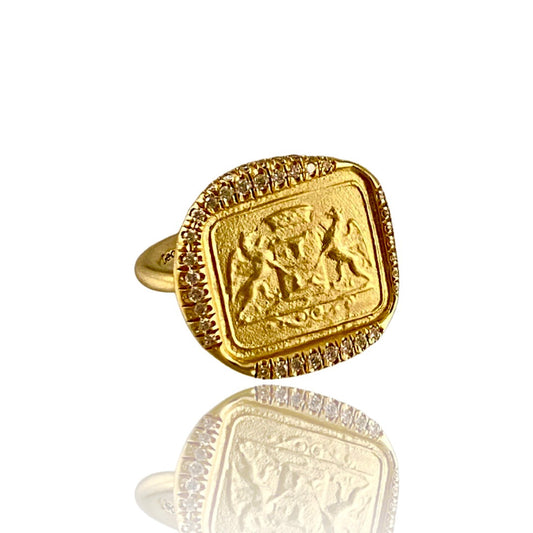 18k Gold Double Gryphon Ring