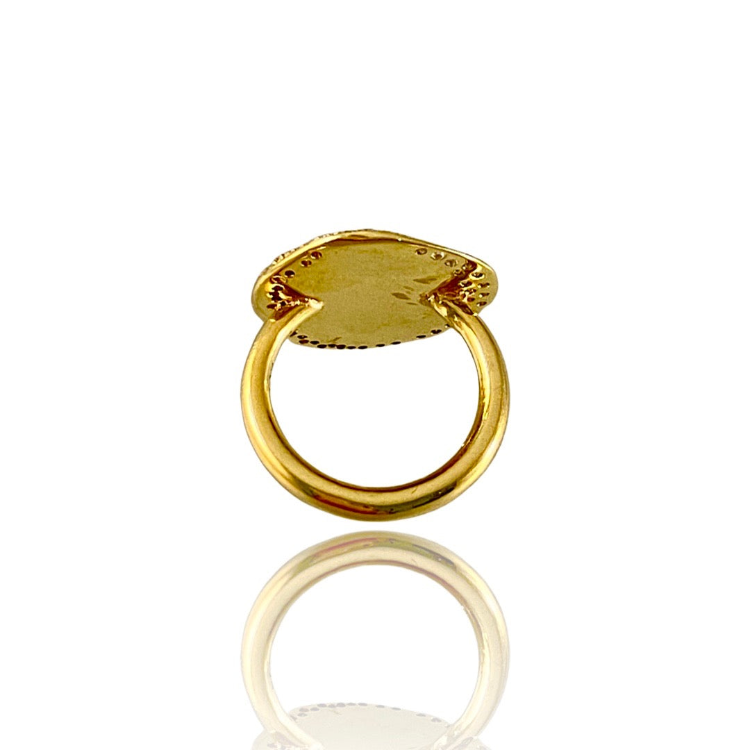 18k Gold Saint George Diamond Ring