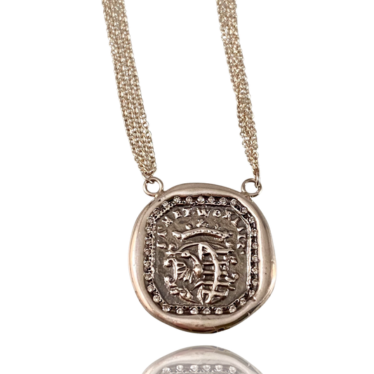 Square Crest Gryphon Diamond Necklace