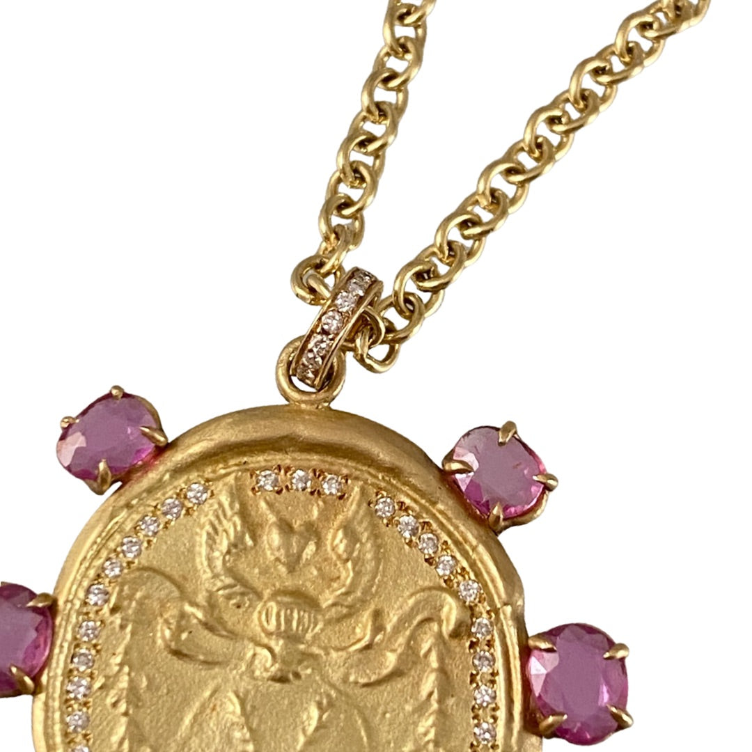 18k Gold Angel Heart Diamond Necklace