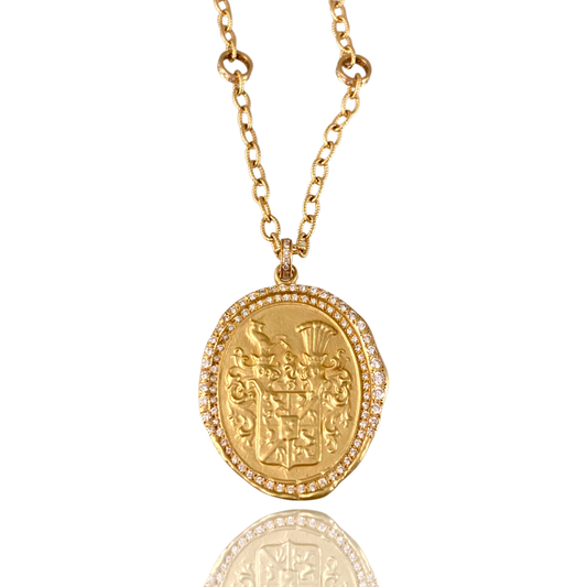 18k Gold Mythological Unicorn Diamond Necklace