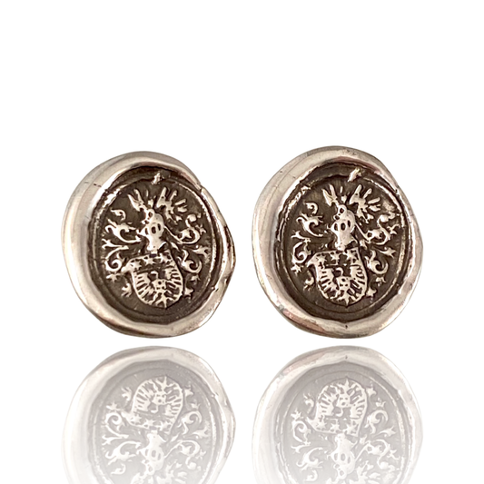 Small Shield Sterling Silver Cufflinks