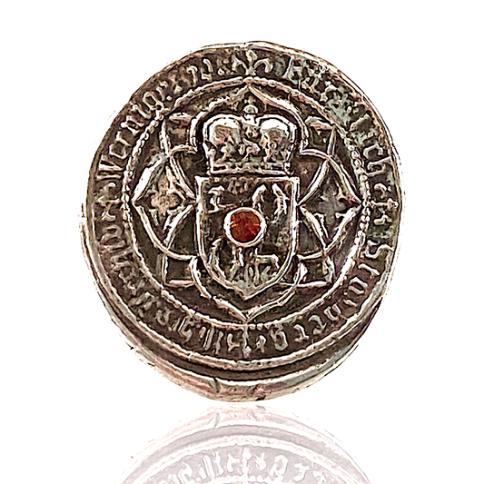 Faith Shield Fire Opal Sterling Ring