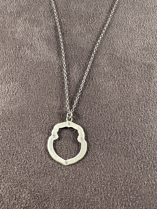 #125 Small Shield Diamond Silhouette Necklace