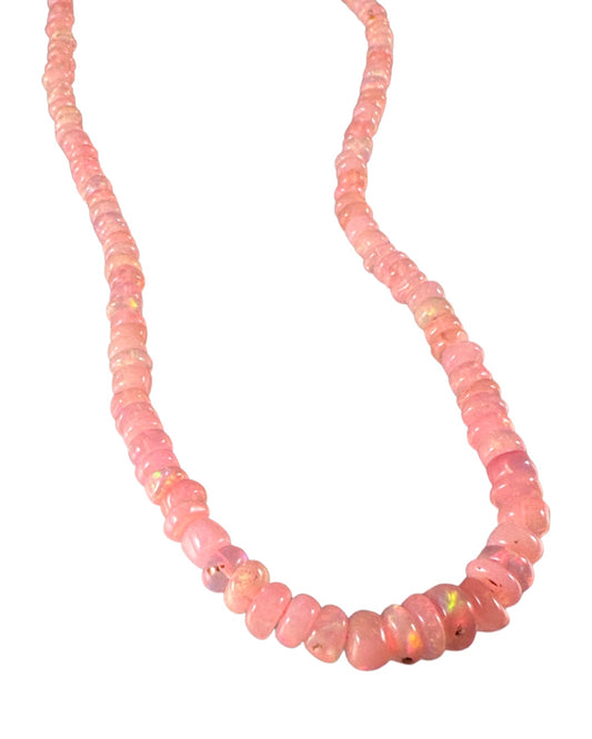 16”-18” Pink Fire Opal Necklace