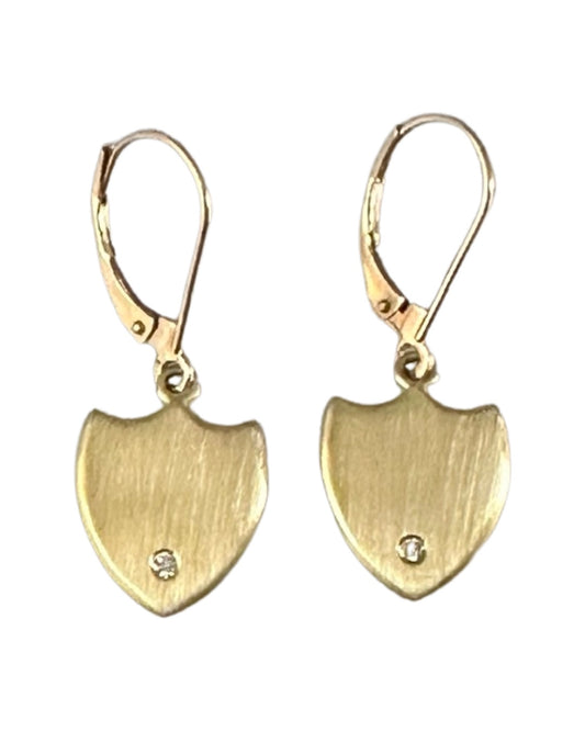 18k Gold & Diamond Shield Earring 3