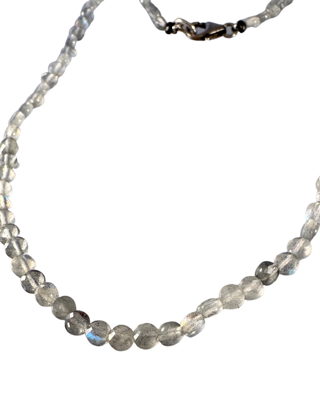 18" Faceted Labradorite Button Necklace