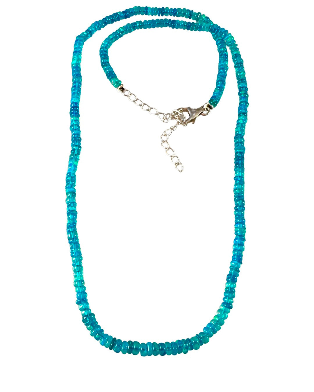 Blue Fire Opal Mediterranean Bead Necklace