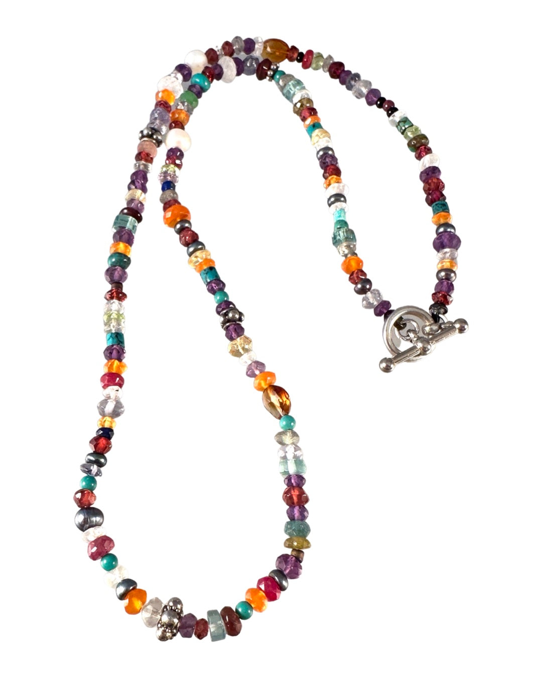 Classic Multi Gemstone Bead Necklace