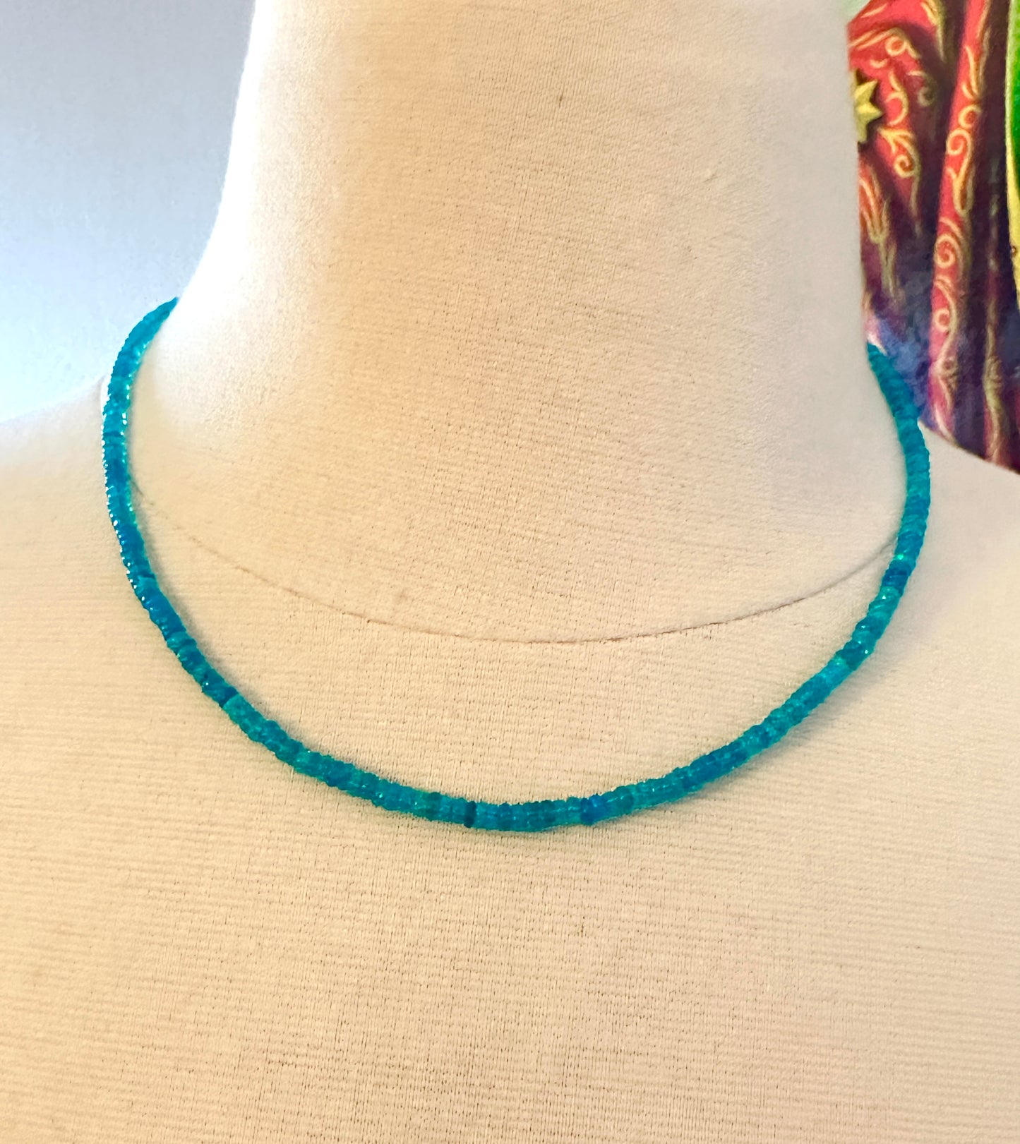 Blue Fire Opal Mediterranean Bead Necklace