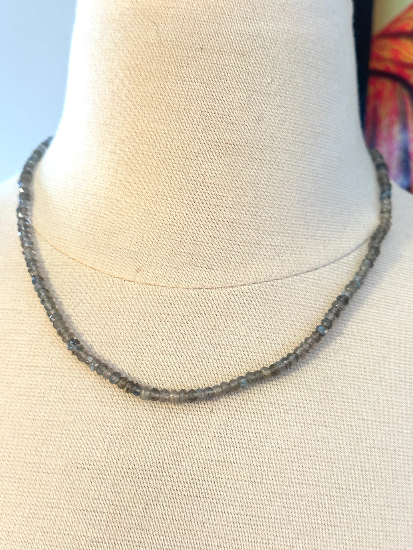 18" Faceted Labradorite Bead Necklace