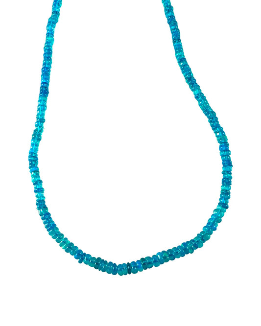 Blue Fire Opal Mediterranean Bead Necklace