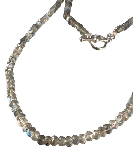 18" Faceted Labradorite Bead Necklace