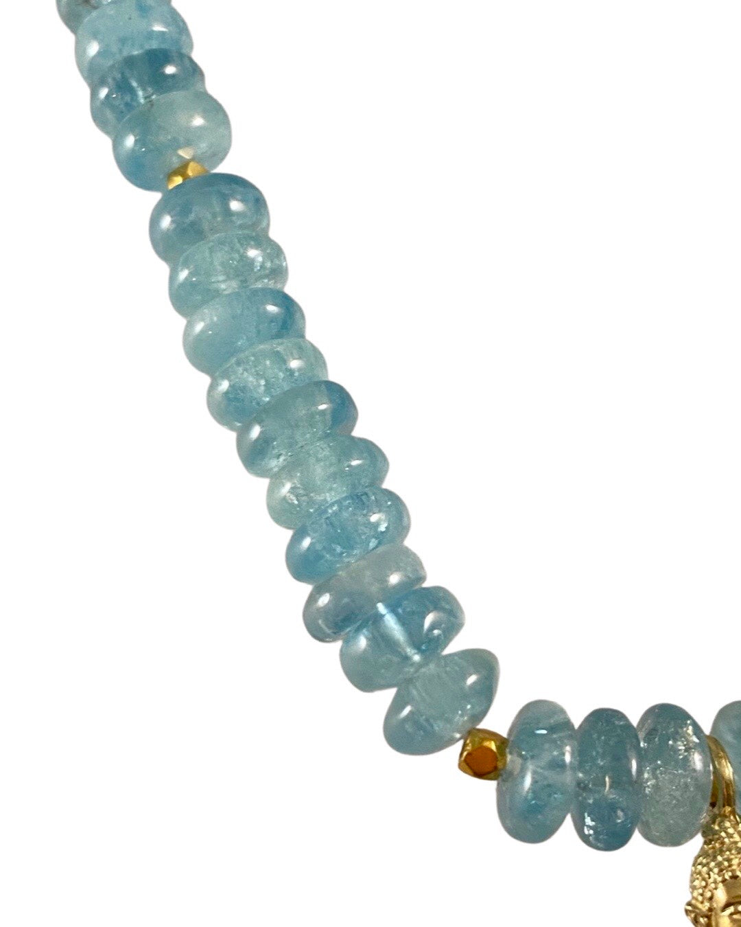 Aquamarine Buddha Charm Necklace