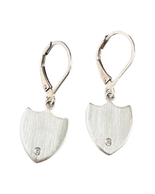 Sterling & Diamond Shield Earring 3