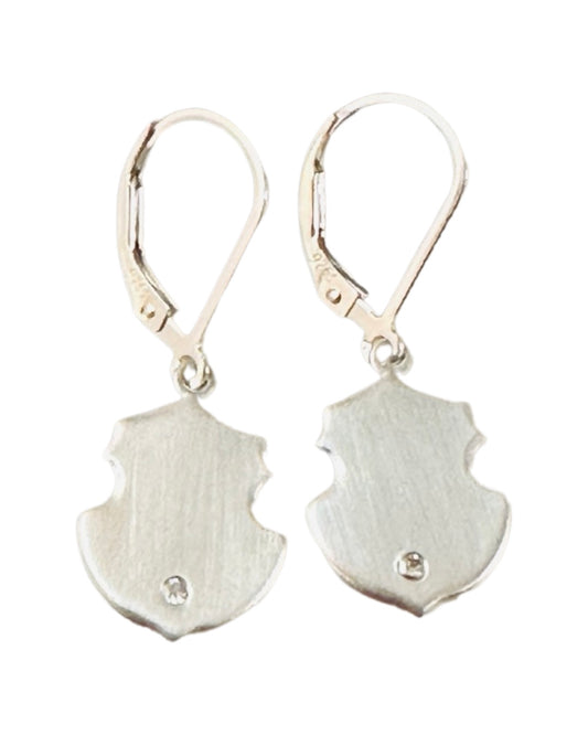 Sterling & Diamond Shield Earring