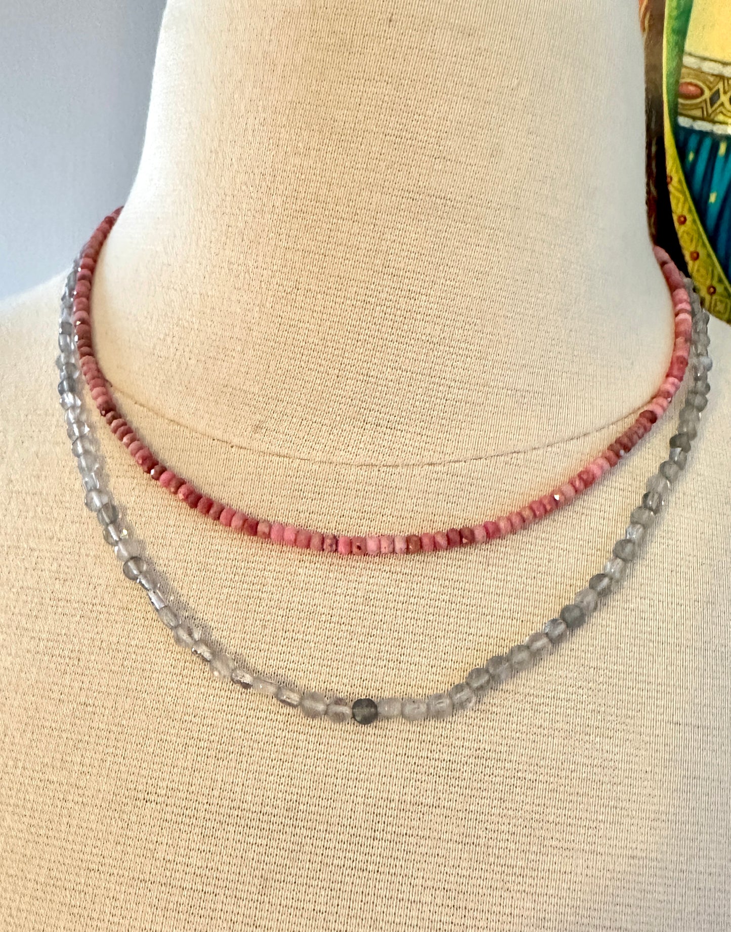 18" Faceted Labradorite Button Necklace