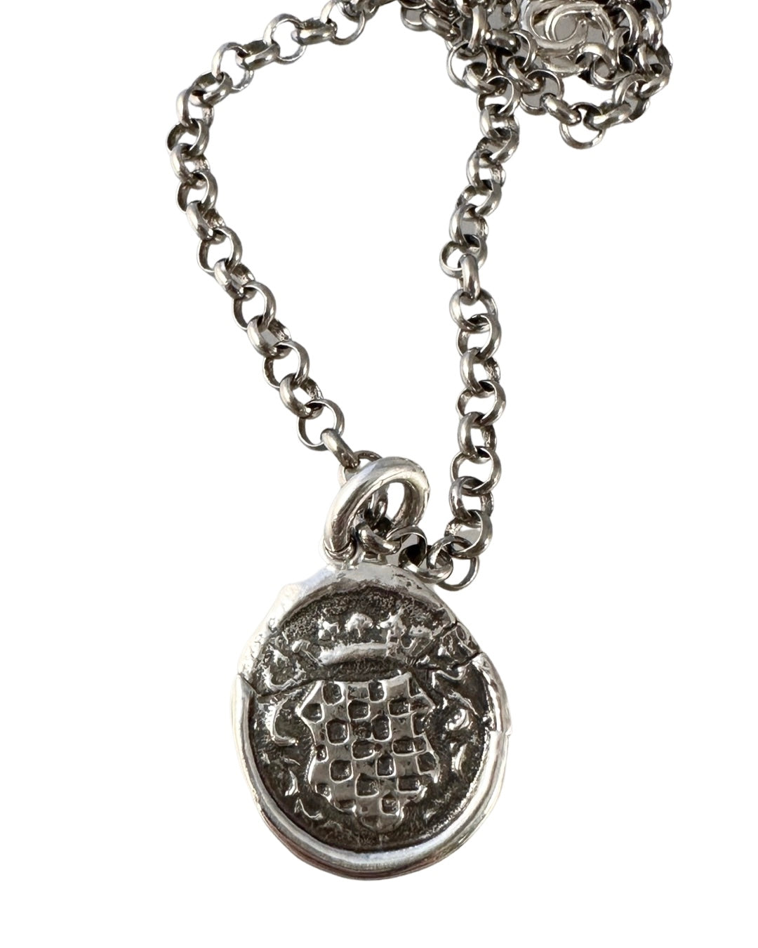 Rollo Chain Shield Sterling Necklace